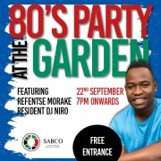 80's Party at the Garden featuring Refentse Morake at Wavebreaker Hilton Dubai Jumeirah Beach
