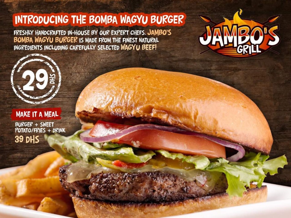 Bomba Wagyu Burger at Jambos Grill