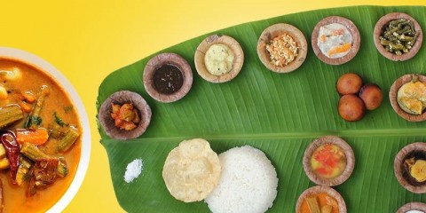 Delicious Onam Sadhya at Kalpakavadi Restaurant