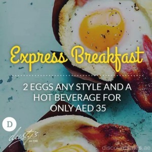 Express Breakfast 2 Eggs Any Style and a Hot Beverage