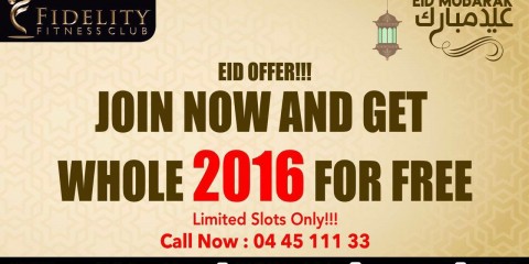 Fidelity Fitness Club 2016 Free Eid Offer Discount Sale UAE