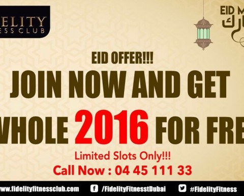 Fidelity Fitness Club 2016 Free Eid Offer Discount Sale UAE