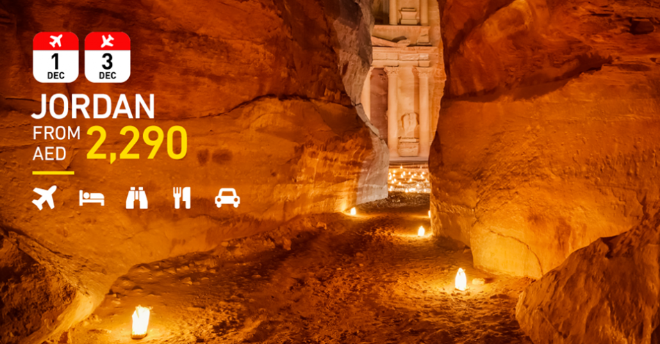 National day holiday to Jordan at just 2290 aed