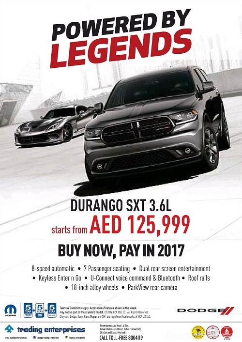 Durango SXT 3.6L Special Offer