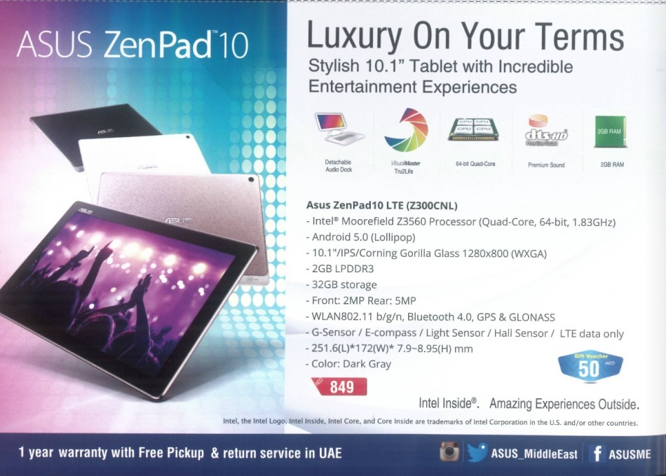 ASUS ZenPad 10 GITEX Offer
