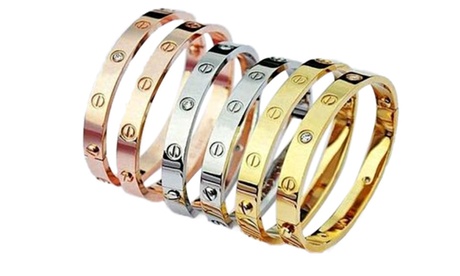 Gold-Plated Love Bangle