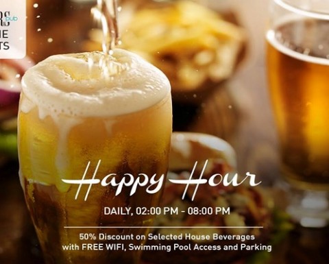 Happy Hour 50% Discount Offer