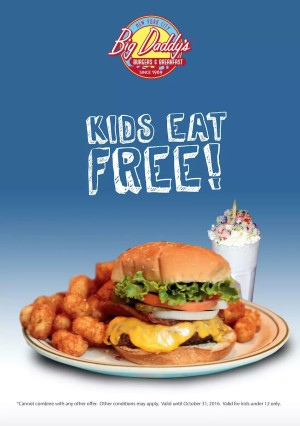 kids eat FREE Lunch at Big Daddys Dubai