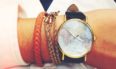 World Map Unisex Watch