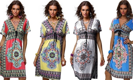 Printed Boho Beach Dress