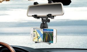 Rear-View Mirror-Mount Stand