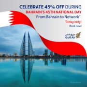 Gulf Air exclusive 45% off flights for 45th National Day milestone