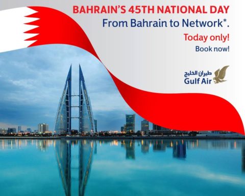 Gulf Air exclusive 45% off flights for 45th National Day milestone
