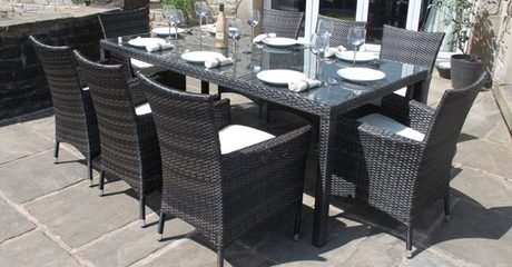 Rattan-Effect 8-Seater Dining Set