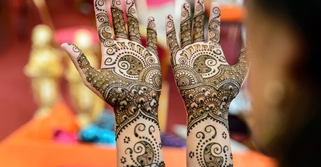 Henna on One Hand Front and Back
