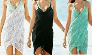 Lace Beach Wrap Dress (67% Off)