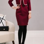 Maroon Office Dress