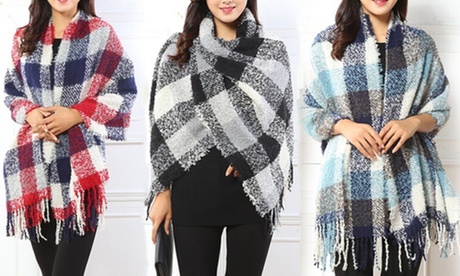 Oversized Chequered Scarf