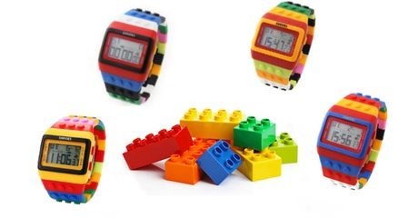 Two Colourful Brick Watches