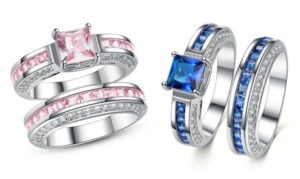 2.5Ct Sapphire Ring Sets