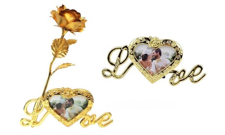 24ct-Gold-Dipped Rose with Photo Frame