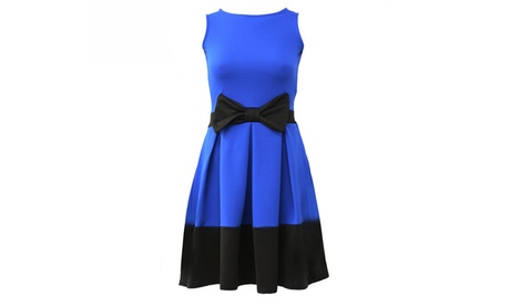 Contrast Bow Dress