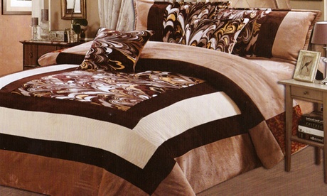 Six-Piece Suede Comforter Set