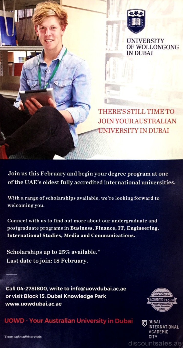 University Of Wollongong Dubai Scholarship offer