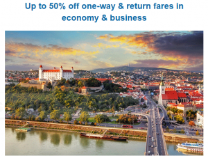 one-way & return fares in economy & business class