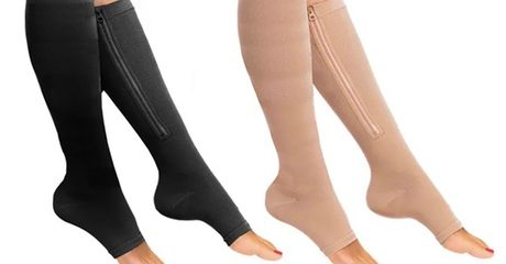 Knee-High Zip Compression Socks