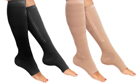 Knee-High Zip Compression Socks