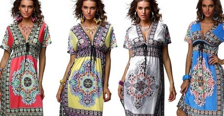 Printed Boho-Style Beach Dress
