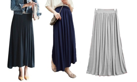 Elasticated Waist Maxi Skirt