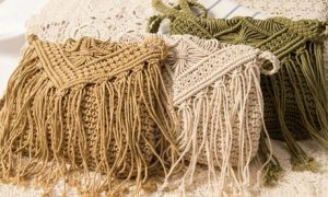 Fringed Crochet Zipped Bag