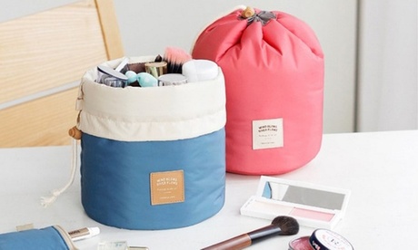 Cylindrical Travel Cosmetic Bag