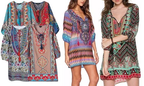 Printed Kaftan Beach Dress