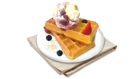 Belgian Waffle and Ice Cream