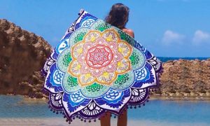 Lotus Flower Beach Blanket