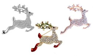 Reindeer Christmas Brooch