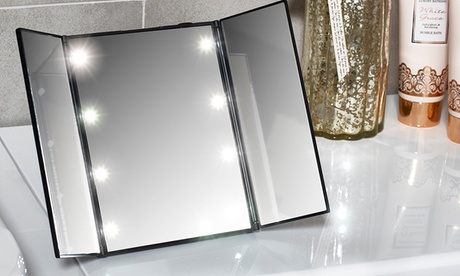 LED-Light Tri-Fold Mirror