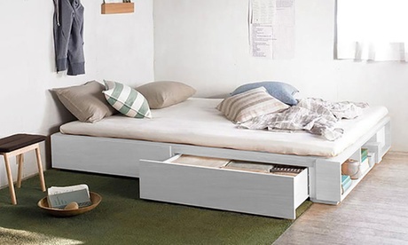 Solid MDF Wood Storage Bed
