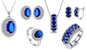 Lab-Created Sapphire Tri-Sets