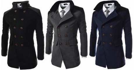 Men's Contrasting Collar Coat 