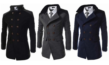 Men's Contrasting Collar Coat 