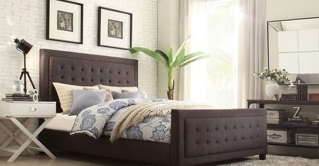 Button-Tufted Bed Frame