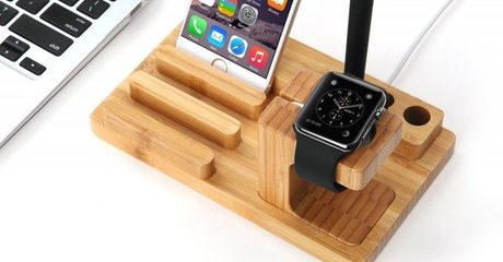 Bamboo Charging Dock Stand