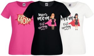 Super Mom Slogan T-Shirt