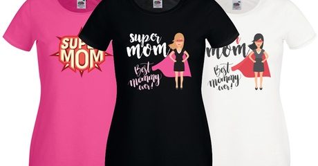 Super Mom Slogan T-Shirt