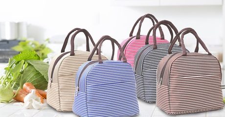 Striped Thermal Cooling Lunch Bag