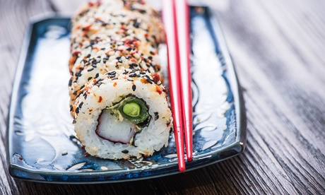 Sushi Roll and Soft Drink
